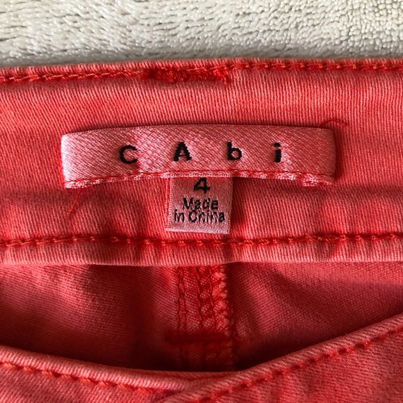 CAbi Lobster Skinny Pants Style #747 Size 4 Orange Coral - Picture 9 of 13